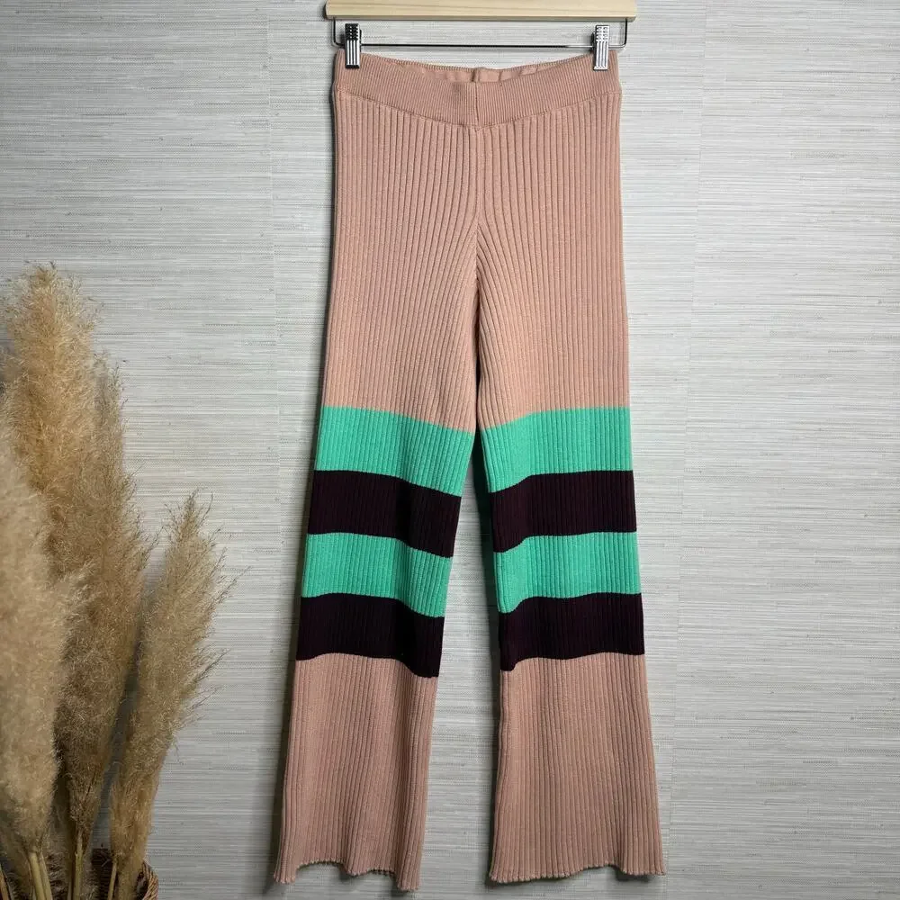 Free People sweater set co-ord matching set pants knit cozy boho XS